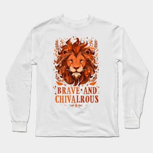 Brave and Chivalrous - Lion Head - Fantasy Long Sleeve T-Shirt